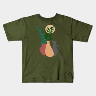 Boho Pots and Leaves Kids T-Shirt